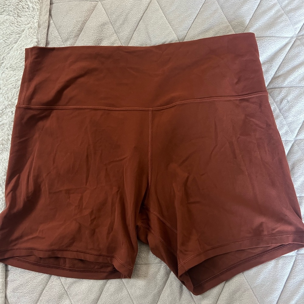 Lululemon Athletica Rust Colored High Waisted Shorts - Size 16